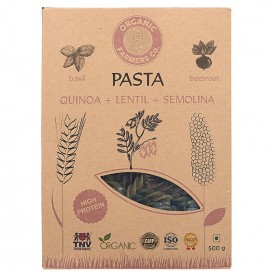 Organic Farmers Co. Quinoa + Lentil + Semolina Pasta  Box  500 grams